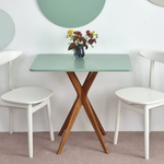 Rechteckiger Esstisch JUBI 55x80cm Eiche Salbeigrün