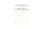 UFO Couchtisch Dmr. 45cm x Höhe 61cm - Weiß / weiß Beine