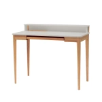 Schreibtisch Ashme mit Tastaturschublade, Eschenholz Hellgrau (Perlgrau)