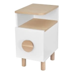 Schmaler Nachttisch mit Schublade DABI MINI Links Weiß