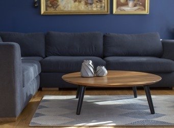 Contrast SLICE Coffee Table 100x31cm Round Black Legs