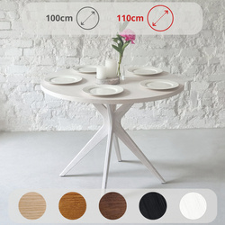 JUBI BOLD Ronde Eettafel 110cm Witte Essenhout