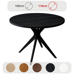 JUBI BOLD Ronde Eettafel 110cm Zwart Uitzicht