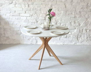 JUBI BOLD Round Dining Table 100cm White