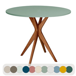 JUBI Round Dining Table diam. 80cm Oak Sage Green