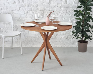 JUBI Round Dining Table diam. 90cm Oak