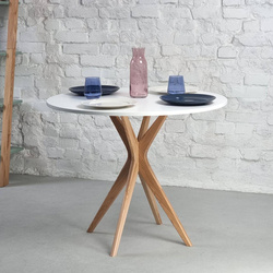 JUBI Round Dining Table diam. 90cm White