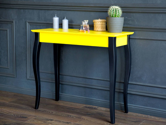 LILLO Console Table 85x35cm - Black Legs / Broom Yellow