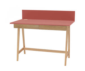 LUKA Ashwood Writing Desk 110x50cm with Drawer Antique Pink