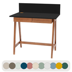 LUKA Writing Desk 85x50cm with Drawer Oak Black