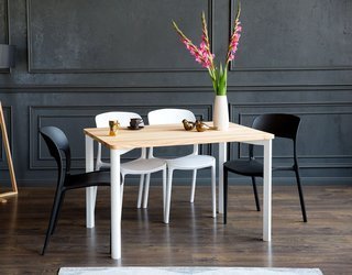 TRIVENTI Ashwood Dining Table 120x80cm - White Round Legs