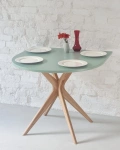 JUBI Half Racetrack Dining Table 80x80cm Sage Green