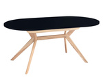 Extendable oval dining table Biju Black Ashwood