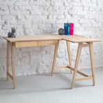 LUKA Ash L-Shaped Desk W135cm x D85cm Right Hand