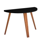Half moon extendable table MAWI diam. 120cm Black, Oak