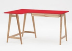 LUKA Corner Desk W 135cm x D 85cm / Red, Left Side, Ashwood