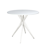 JUBI Small Round Table diam. 70cm White | White Legs