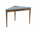 Corner Desk Ashme 114x85x85cm Oak Gentle Blue