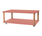 ASHME Coffee Table with Wheels 64x105cm Antique Pink
