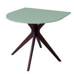 JUBI Half Racetrack Dining Table 90x90cm Walnut Sage Green