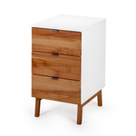 LUKA 3-Drawer Cabinet W41xD50cm White Oak