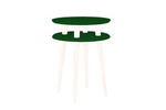 UFO Side Table diam. 45cm x height 61cm - Green / white legs