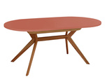 Extendable oval dining table Biju Oak Antique Pink