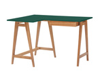 LUKA Corner Desk W115cm x D85cm See Green Brown Oak Left Side