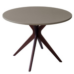 JUBI BOLD Round Dining Table 110cm Walnut Beaver Brown