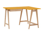 LUKA Corner Desk W115cm x D85cm, Right Side, Broom Yellow, Ashwood