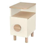Narrow Night Table with Drawer DABI MINI Left Chalk White
