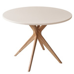JUBI BOLD Round Dining Table 110cm Brown Beige