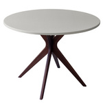 JUBI BOLD Round Dining Table 110cm Walnut Pearl Grey