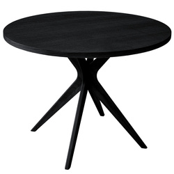 JUBI BOLD Round Dining Table 110cm Black Ashwood