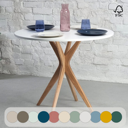 JUBI Round Dining Table White 90cm