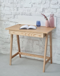 LUKA Ashwood Writing Desk 85x50cm with 2 Drawer