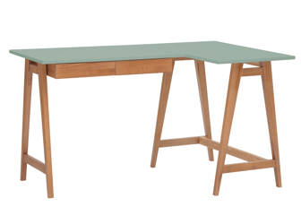LUKA Corner Desk W 135cm x D 85cm Sage Green Oak Right Side