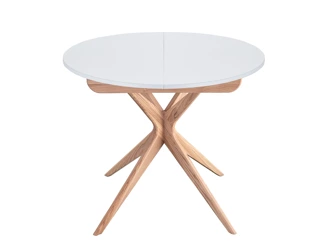 Round Extendable Dining Table JUBI 90cm White