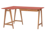 LUKA Bureau d'angle L 135cm x P 85cm Chêne rose antique Côté gauche