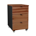 LUKA Armoire de rangement à roulettes L41xP50cm Chêne Noir