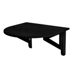 Table murale rabattable demi-ovale KLAPP 65×70 cm Frêne teinté noir