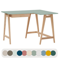 Bureau d'angle LUKA en Frêne 115 x 85cm Côté Droit Vert Sauge