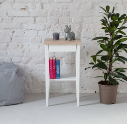 ENTLIK Table de chevet 40x35x70cm Chêne blanc