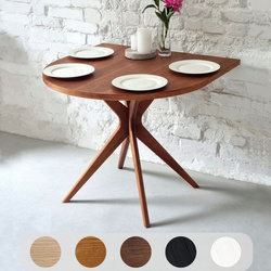 Table Demi Ovale en Bois JUBI 90x90cm - Différentes couleurs