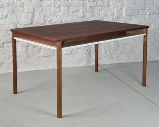 Table à Manger ZEEN avec Étagère 140x90x75cm Frêne Blanc