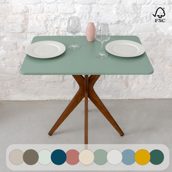 Table à manger rectangulaire JUBI 55x80 cm Chêne Vert Sauge