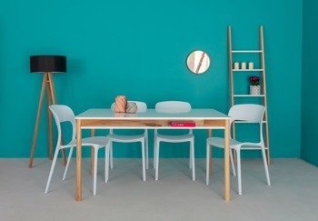 ZEEN Table de salle à manger avec étagère 140x90x75cm - Blanc