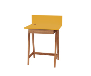 LUKA Schreibtisch 65x50cm mit Schublade Eiche Ginstergelb