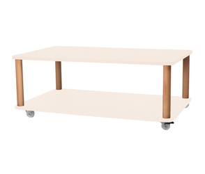 ASHME Coffee Table with Wheels 64x105cm Chalk White