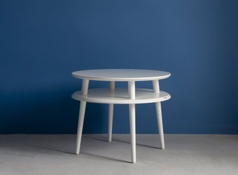 Table basse UFO diam. 57cm x H 45cm - Blanc/Pieds blancs